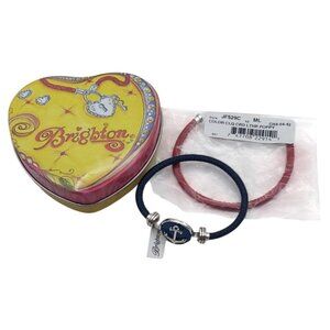NWT Brighton Color Clique Blue & Red Leather Bracelets Anchor Charm & Gift Tin